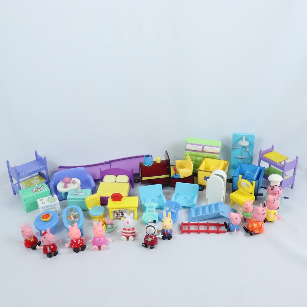 Peppa Pig Mixed Lot of 40 Pieces Figures and Playset Furniture Accessories Toys